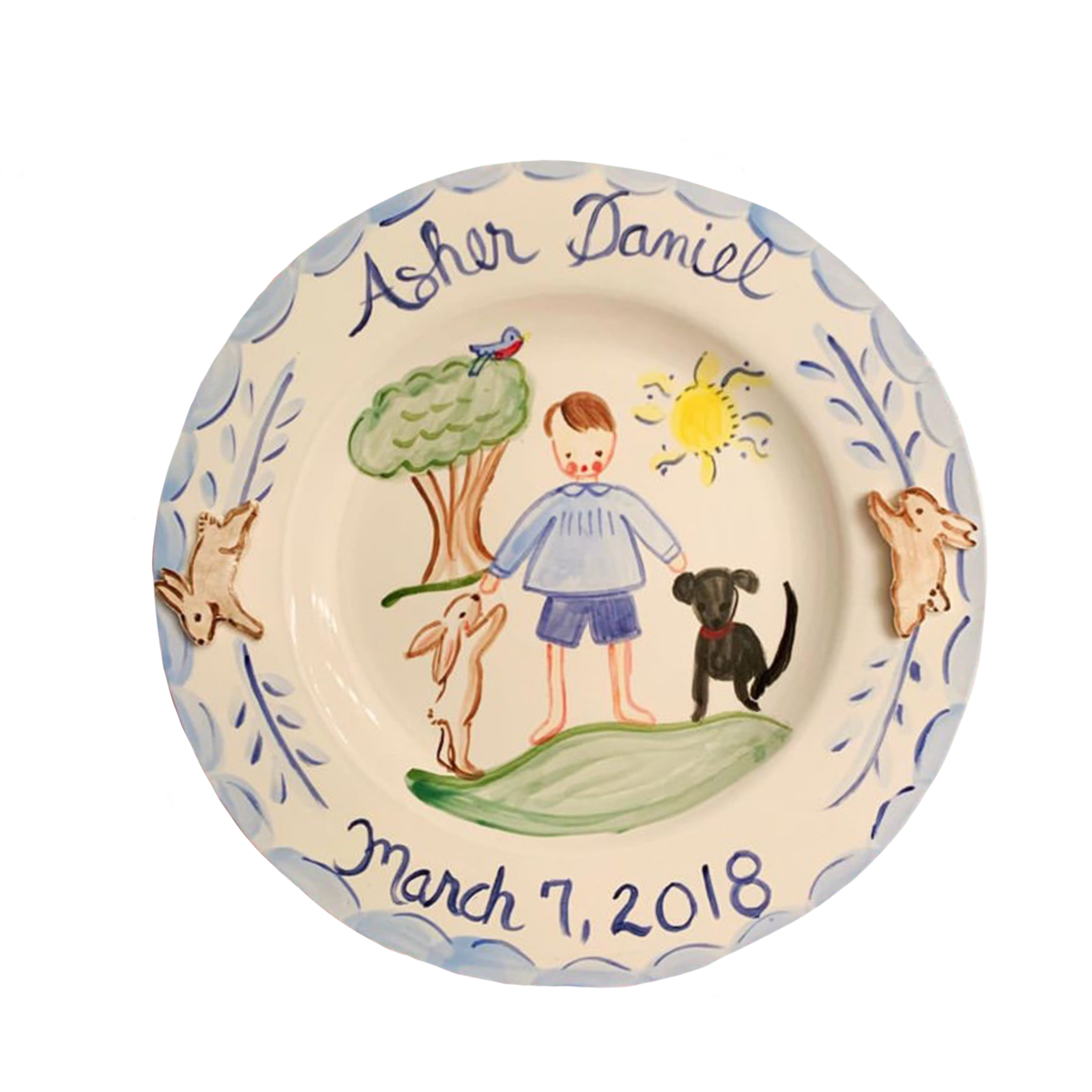 Personalized ceramic best sale baby plates