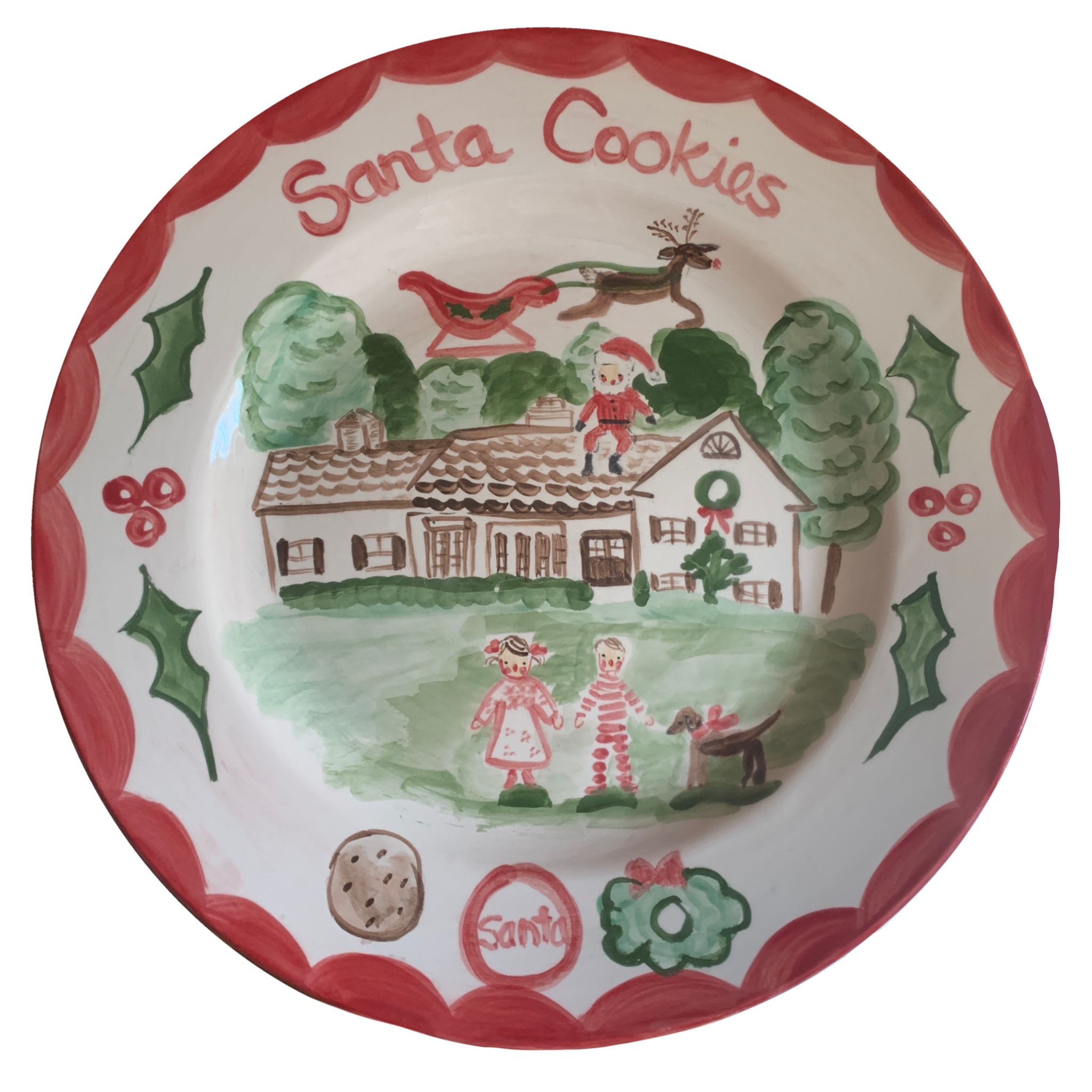 Santa cookie plate clearance set