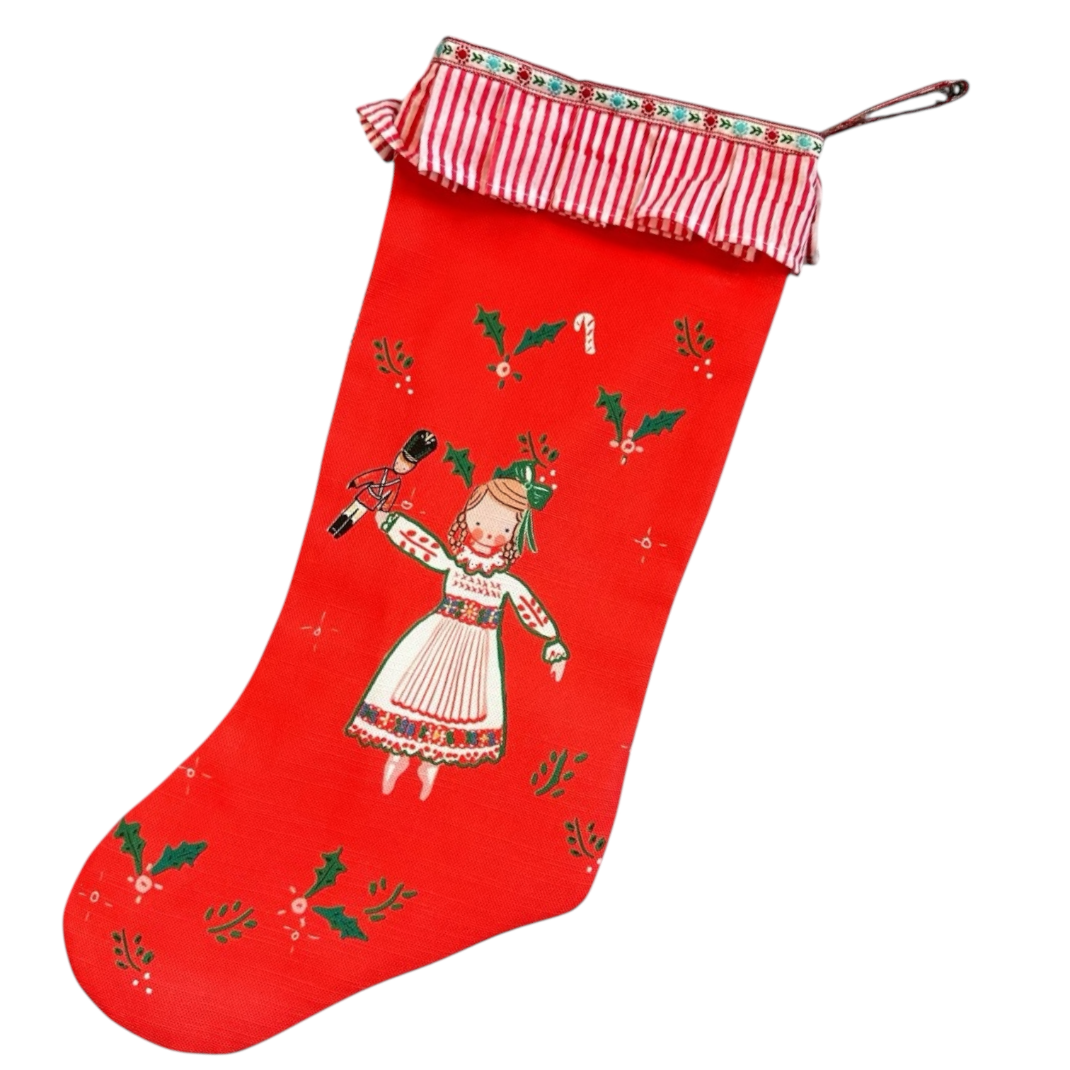 Stocking - Red Clara - Premium  from Tricia Lowenfield Design 