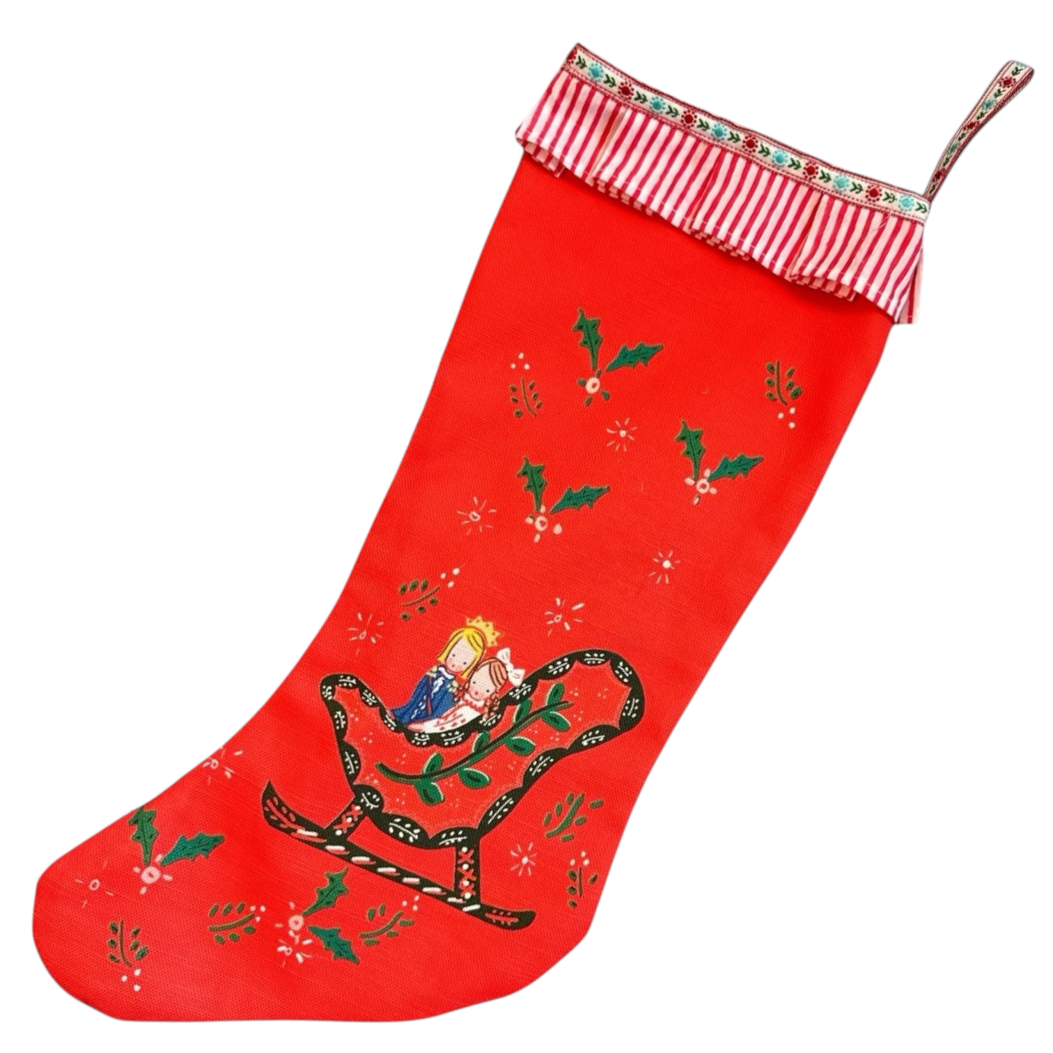 Stocking - Red Clara and Prince - Premium  from Tricia Lowenfield Design 