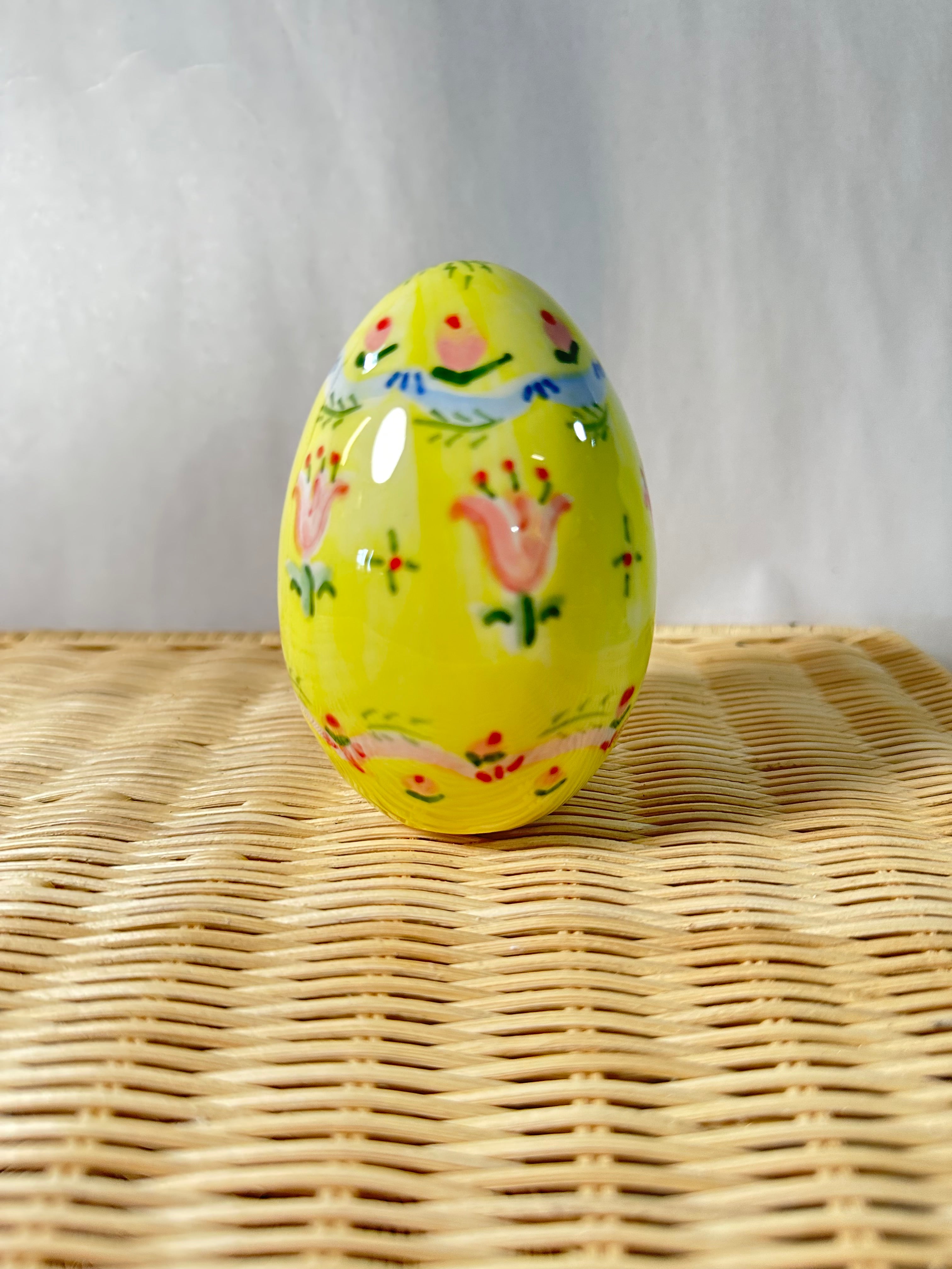 Handpainted Easter Egg - Yellow Flower - Premium  from Tricia Lowenfield Design 