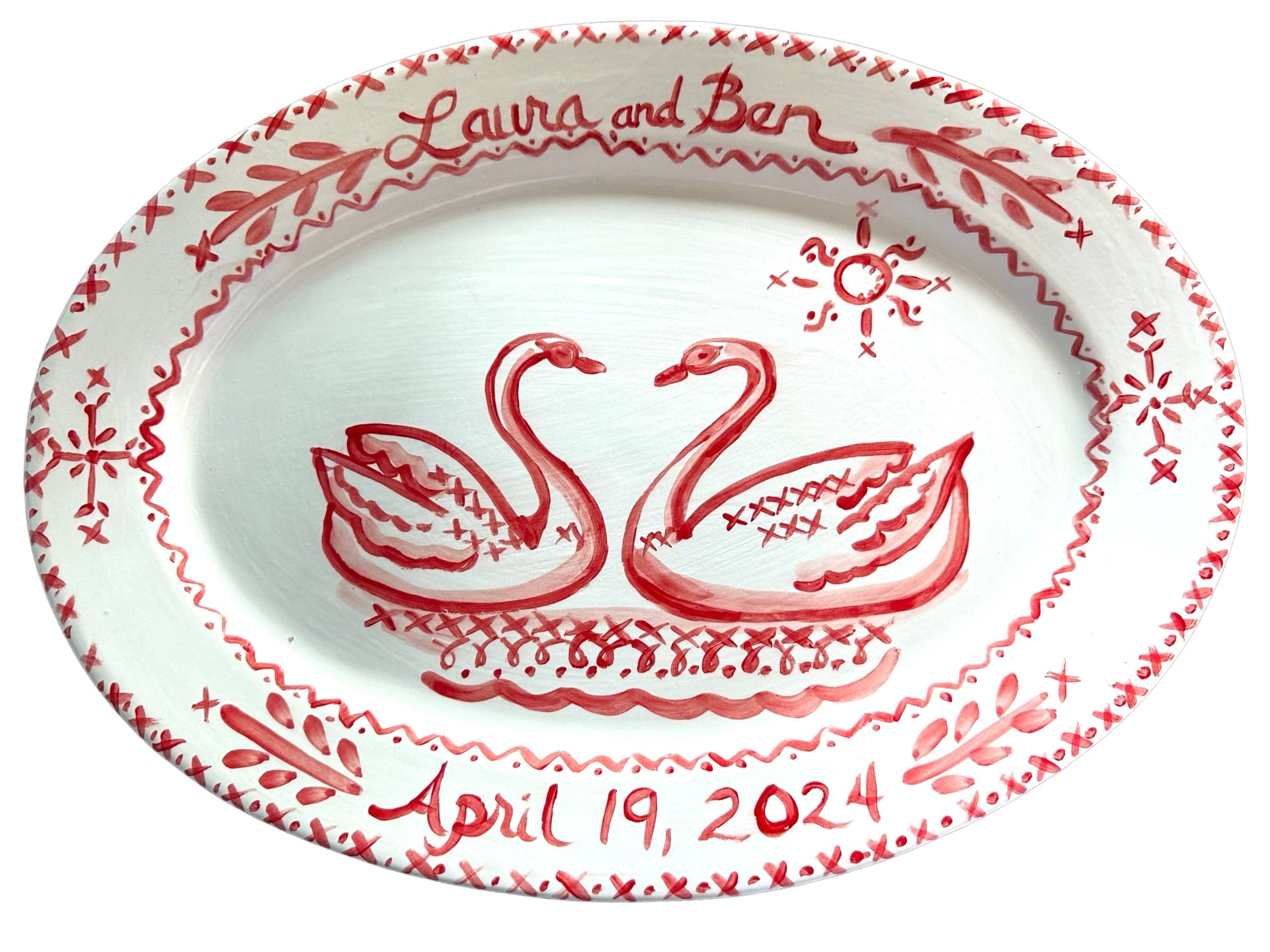 Large Custom Platter - Swans - Premium Platter from Tricia Lowenfield Shop 