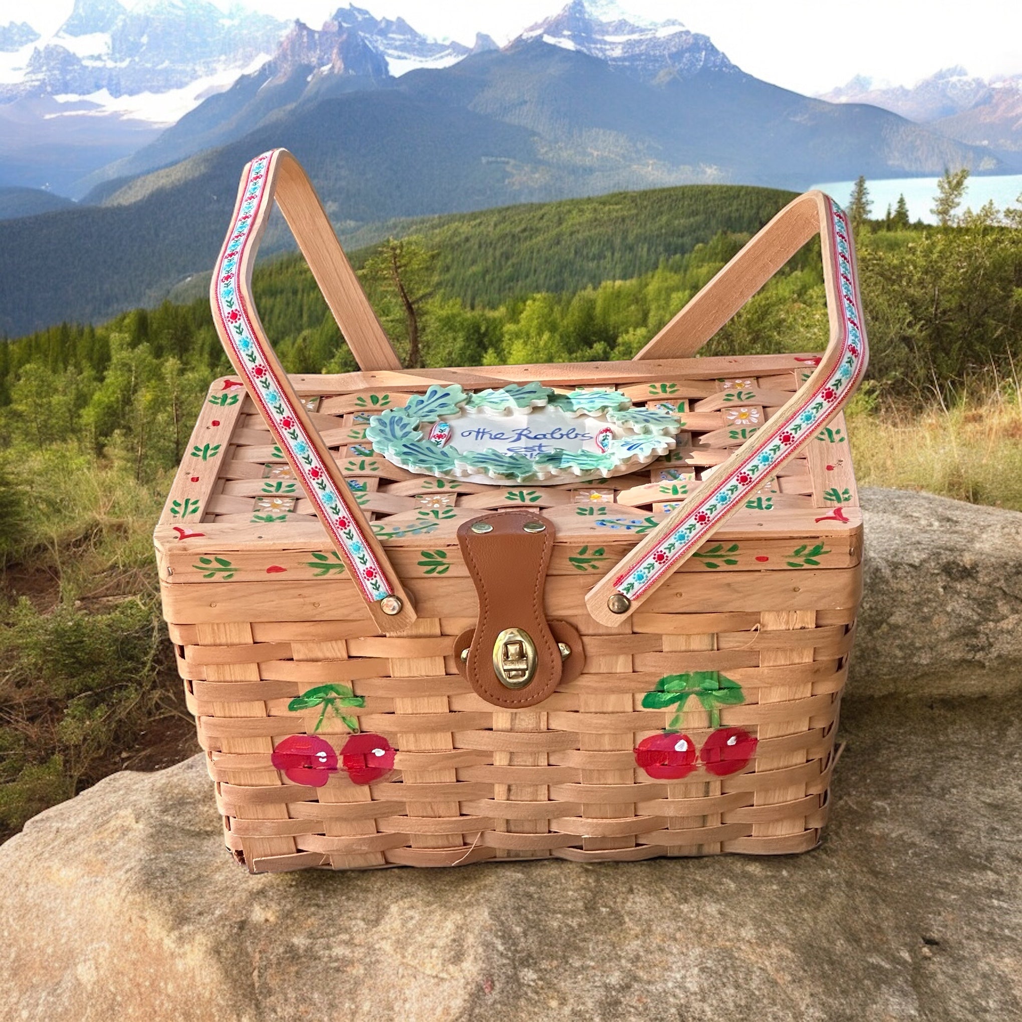 Handpainted Picnic Basket - Premium  from Tricia Lowenfield Design 