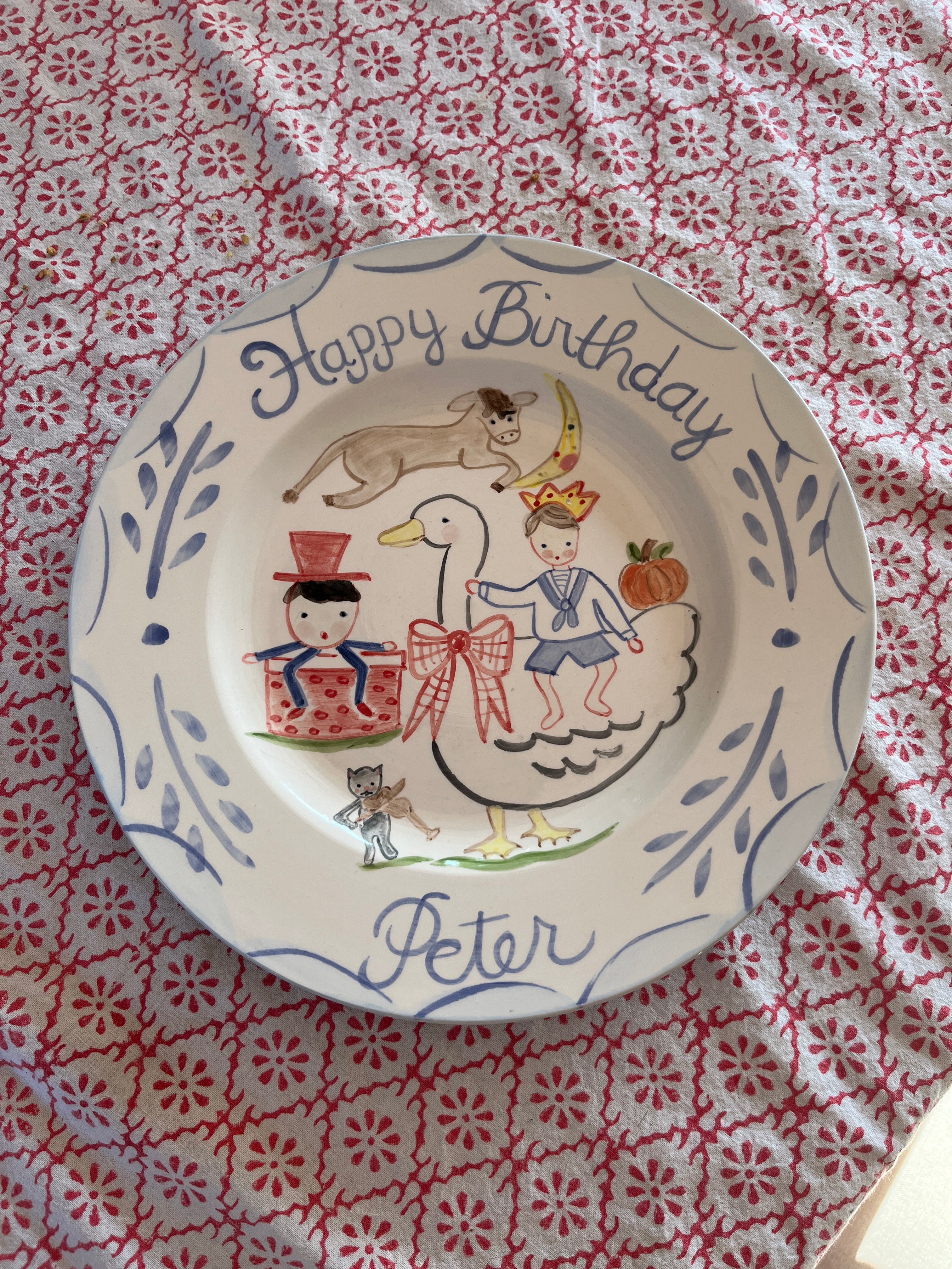 Peter Nursery Rhymes Birthday Plate - Premium  from Tricia Lowenfield Shop 