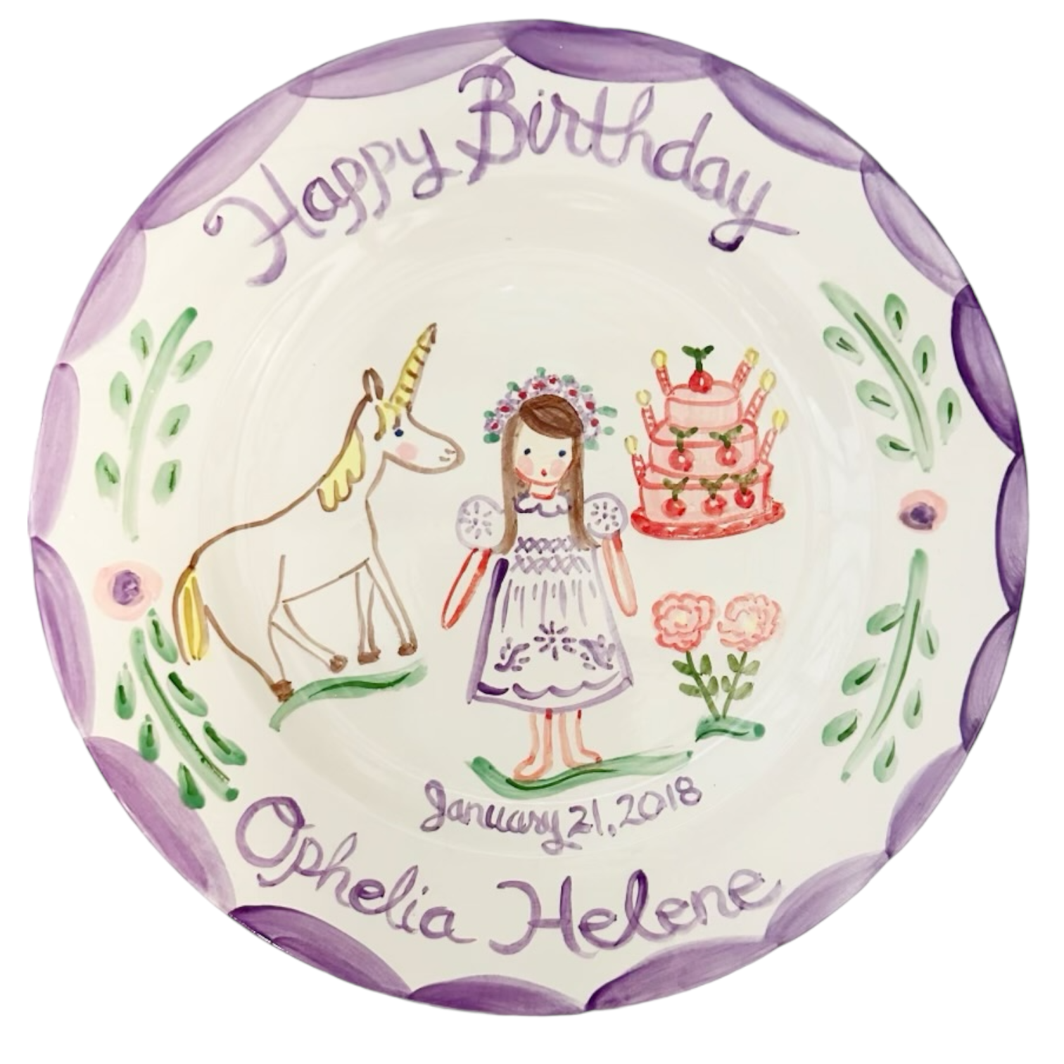 Ophelia Birthday Plate - Premium  from Tricia Lowenfield Shop 