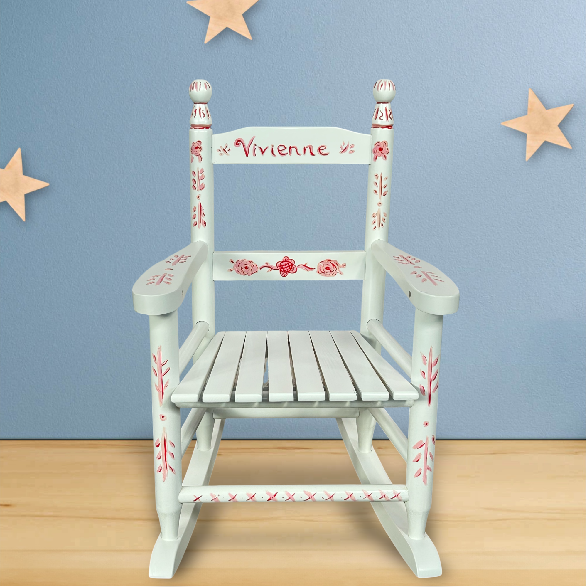 Child's Chair - Pink with Flowers - Premium  from Tricia Lowenfield Design 