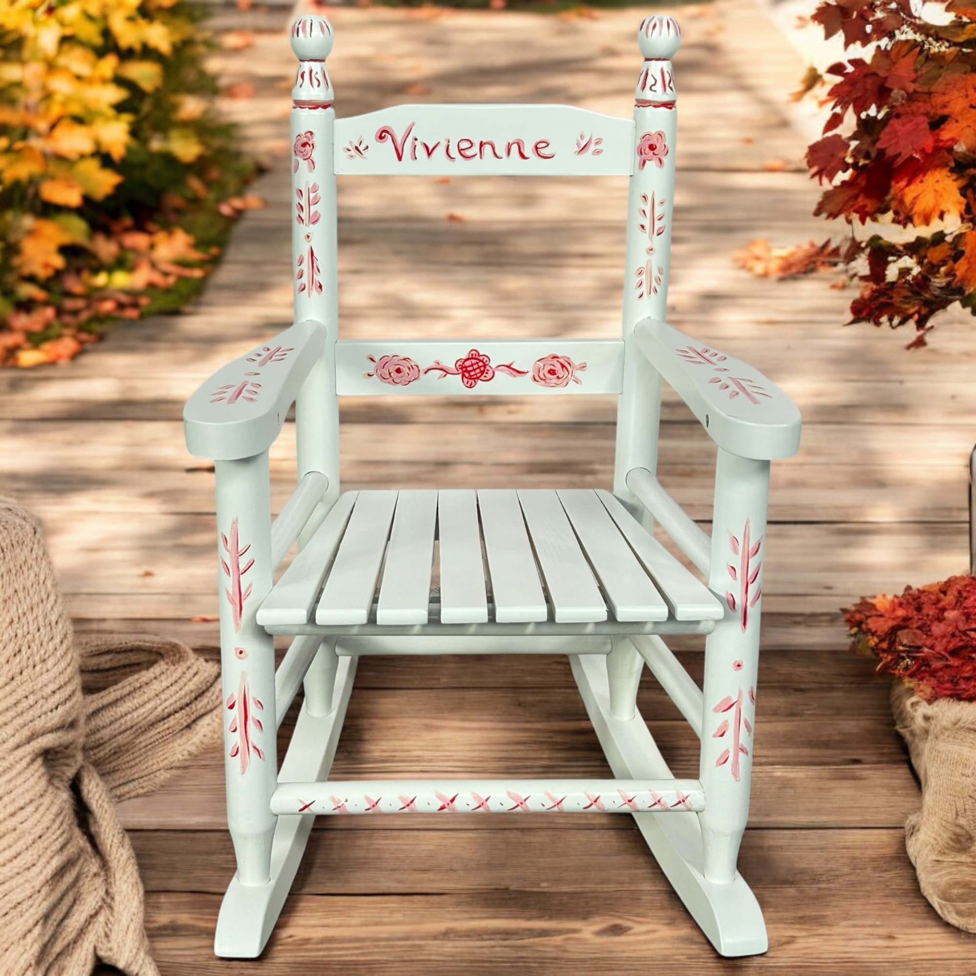 Child's Chair - Pink with Flowers - Premium  from Tricia Lowenfield Design 