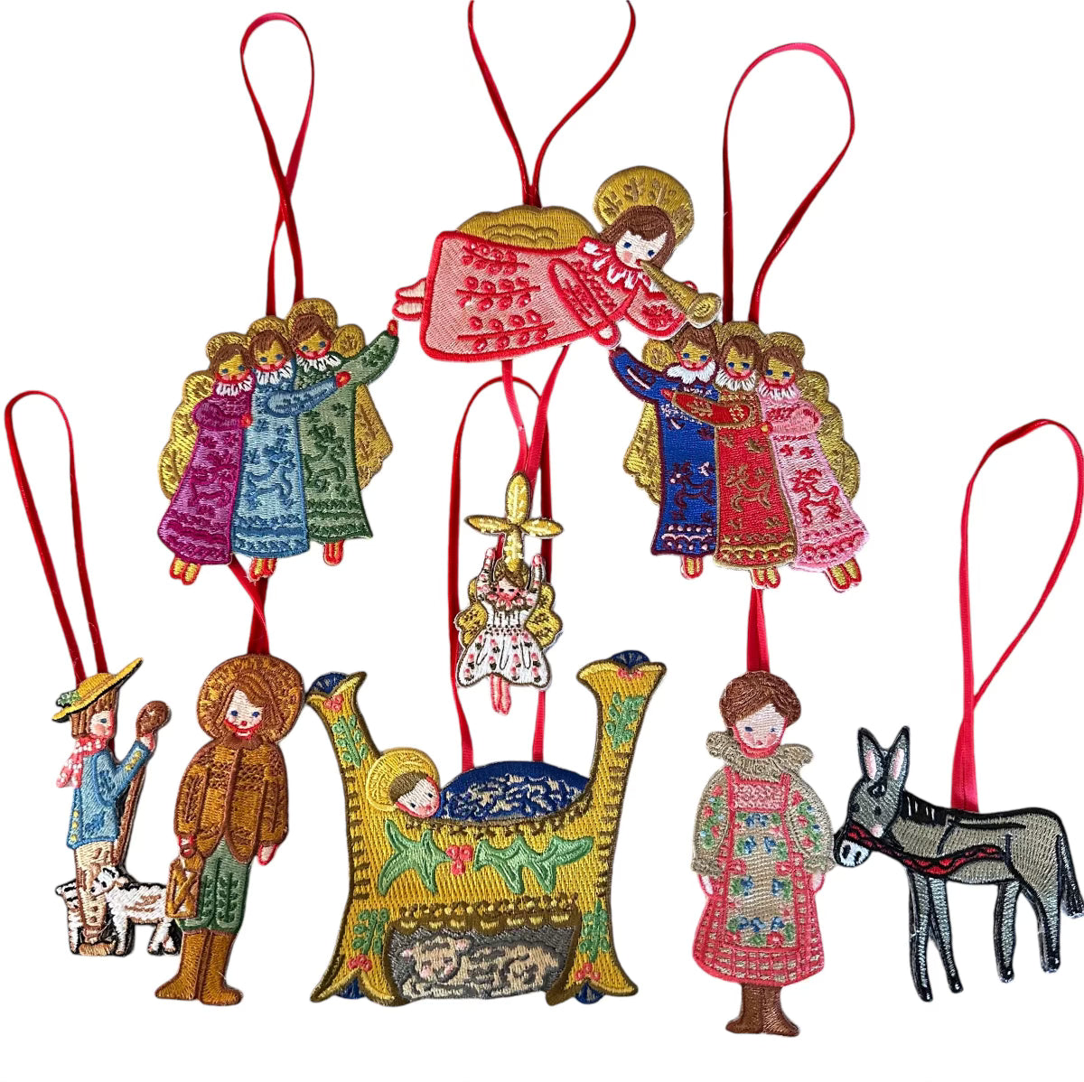 Nativity Embroidered Ornaments - set of 12 - Premium  from Tricia Lowenfield Shop 