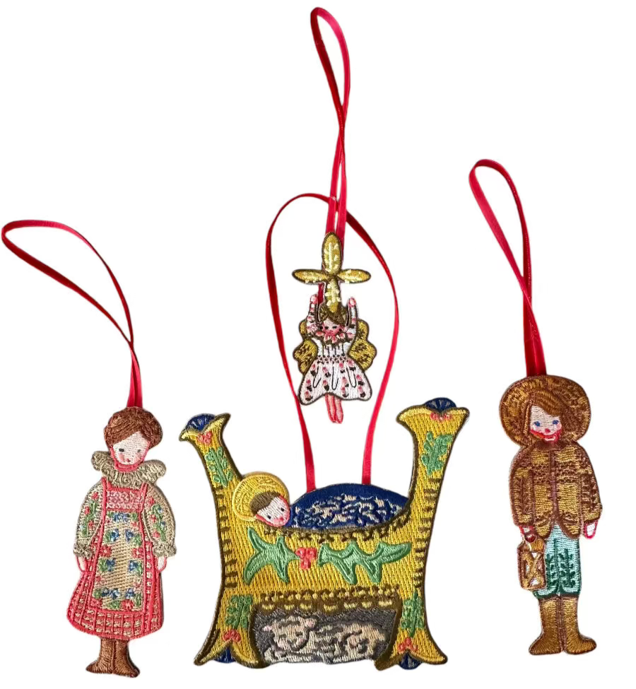 Nativity Embroidered Ornaments - set of 12 - Premium  from Tricia Lowenfield Shop 