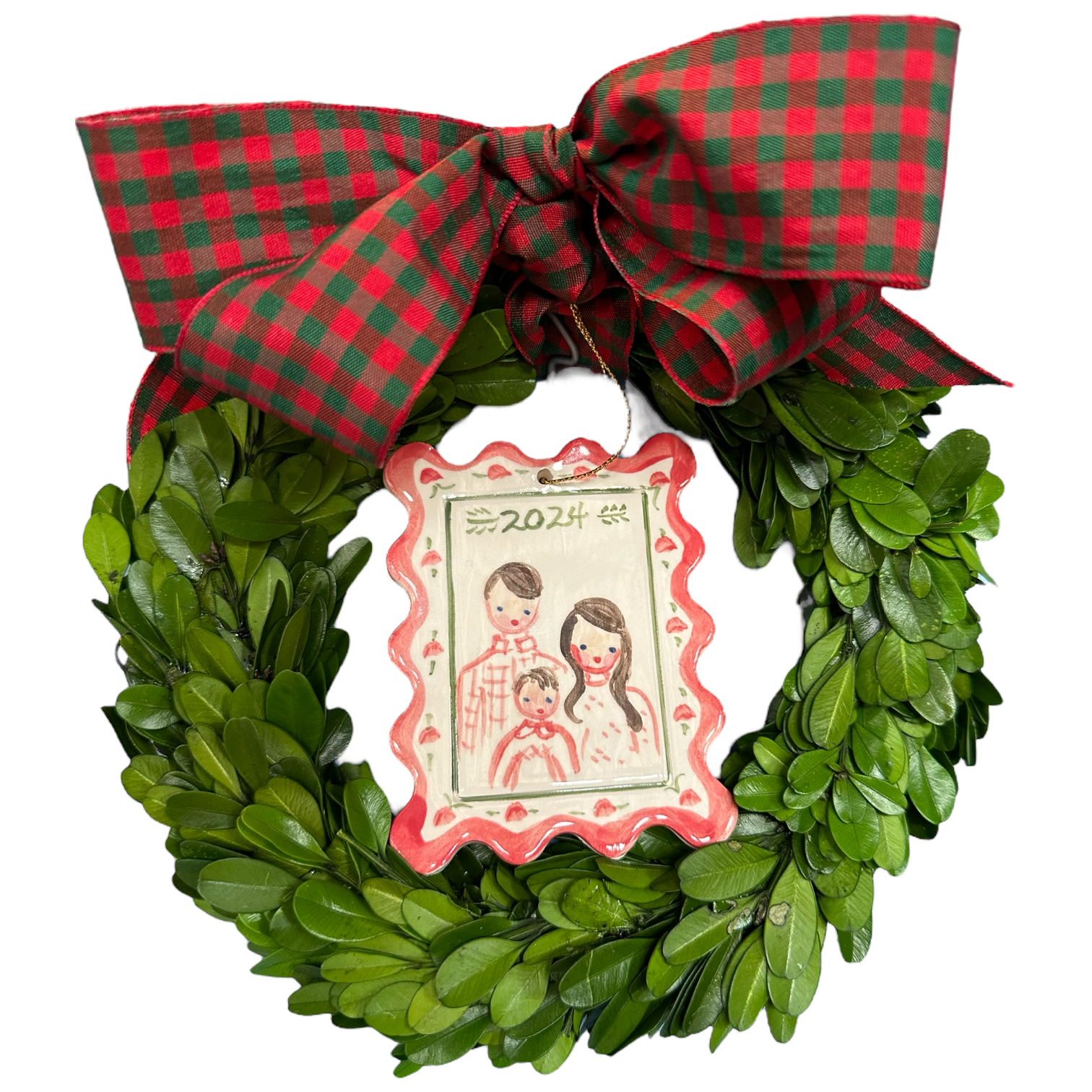 Postage Stamp Christmas Ornament - Red Border Color - Premium  from Tricia Lowenfield Design 