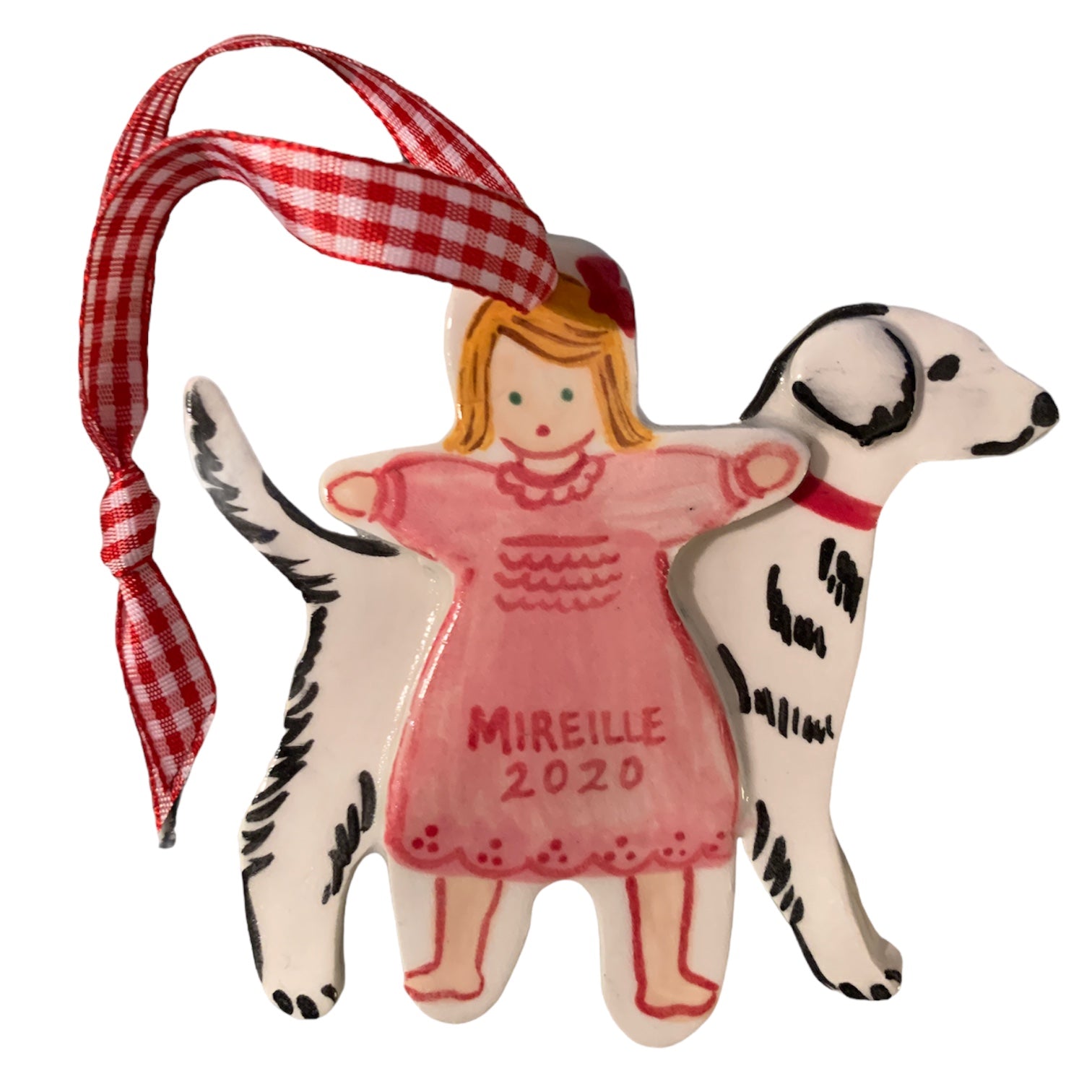 Girl and dog clearance ornament