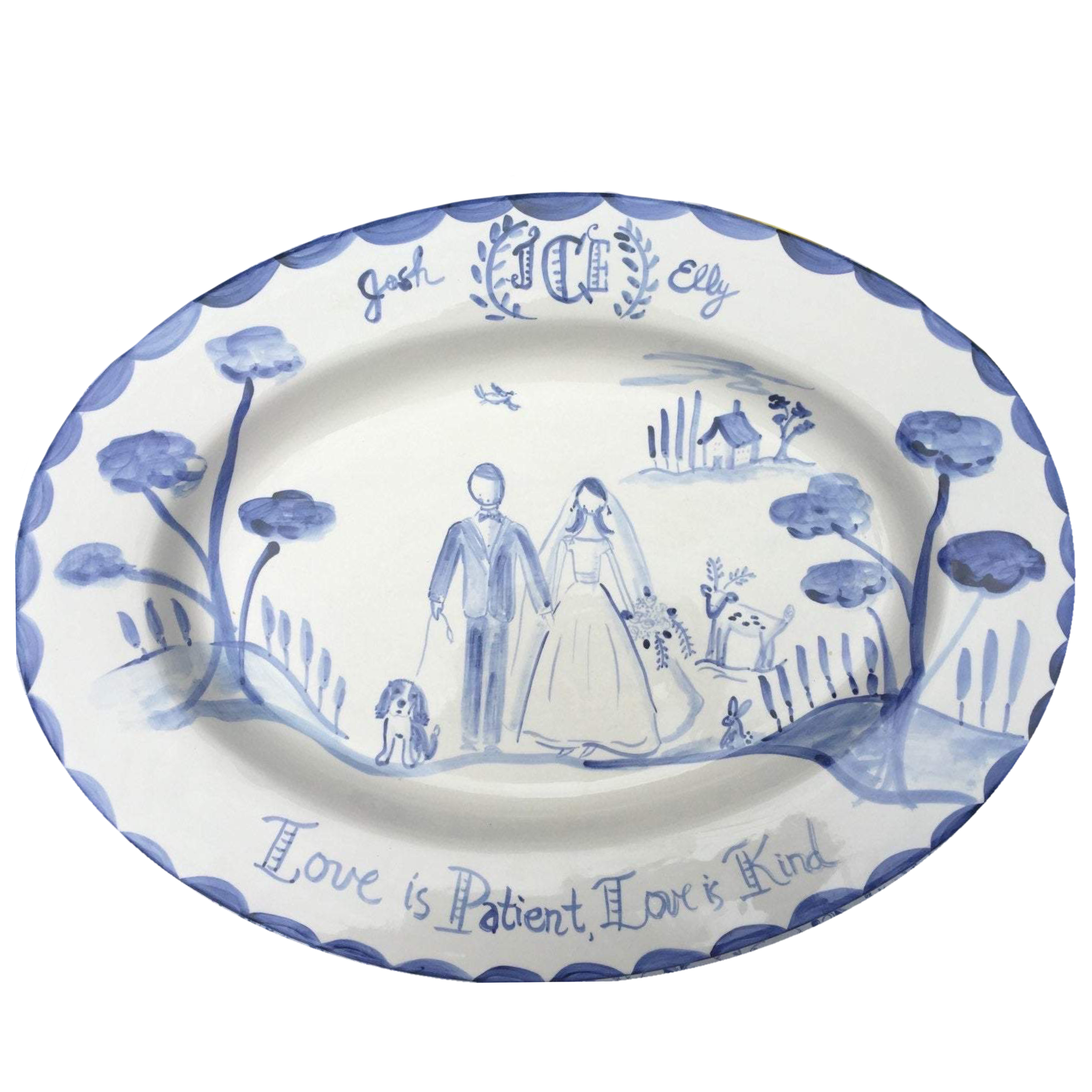 Large Custom Platter - Bride and Groom - Premium Platter from Tricia Lowenfield Design 