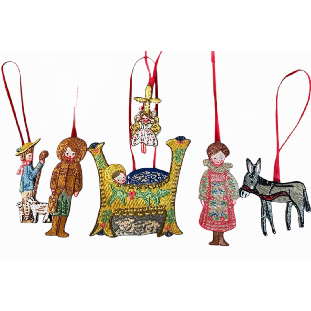 Nativity Embroidered Ornaments - Set of 6 - Premium  from Tricia Lowenfield Shop 